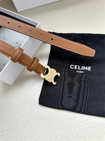 Ce**e triomphe belt 25mm in calfskin gold tone buckle brown