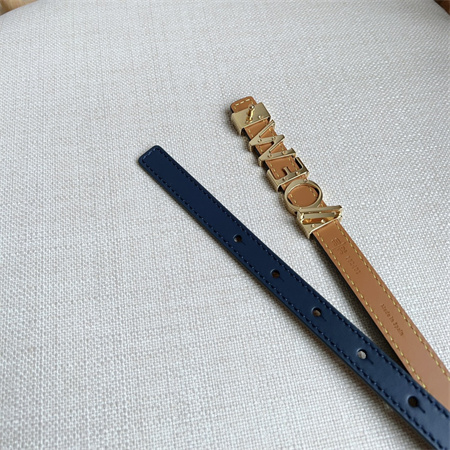 L0ew* belt in smooth calfskin 15mm gold hardware blue/brown