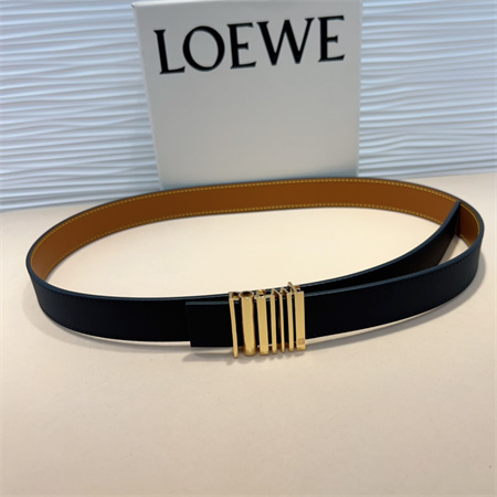 L0ew* belt in calfskin 28mm gold hardware black/brown