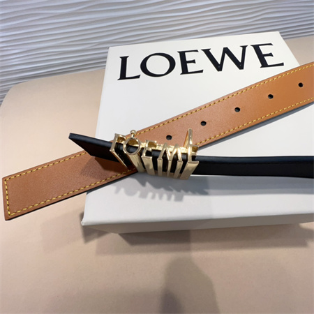 L0ew* belt in calfskin 28mm gold hardware black/brown