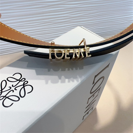 L0ew* belt in calfskin 28mm gold hardware black/brown