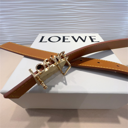 L0ew* belt in calfskin 28mm gold hardware brown