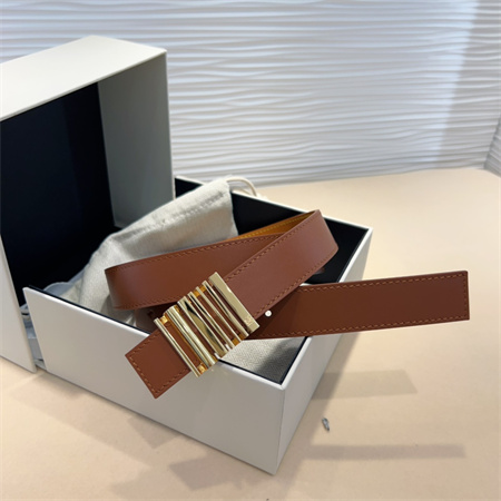 L0ew* belt in calfskin 28mm gold hardware brown