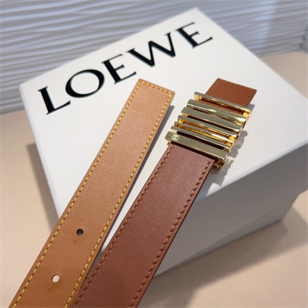 L0ew* belt in calfskin 28mm gold hardware brown