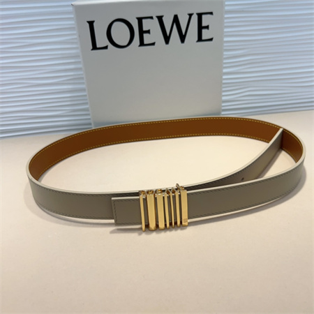 L0ew* belt in calfskin 28mm gold hardware cream/brown