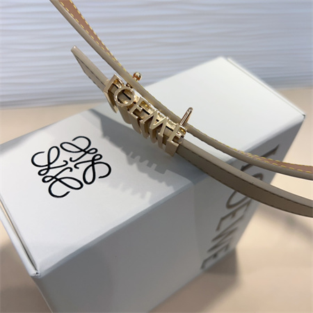 L0ew* belt in calfskin 28mm gold hardware cream/brown