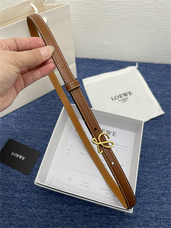 L0ew* belt in calfskin 15mm gold hardware brown