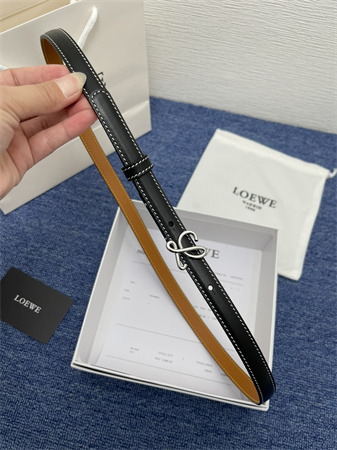 L0ew* belt in calfskin 15mm silver hardware black/brown