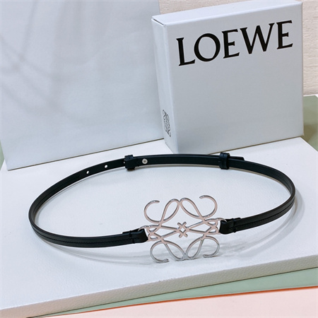 L0ew* belt in calfskin 10mm silver hardware black