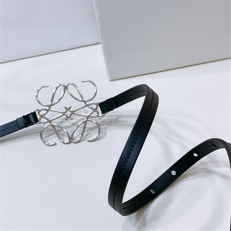 L0ew* belt in calfskin 10mm silver hardware black