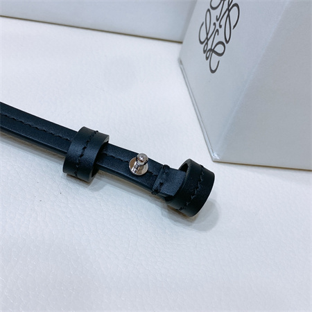 L0ew* belt in calfskin 10mm silver hardware black