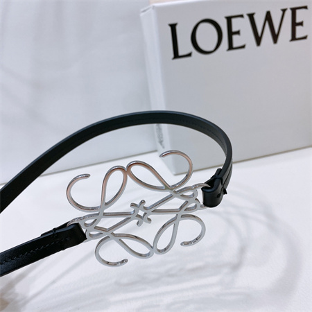 L0ew* belt in calfskin 10mm silver hardware black