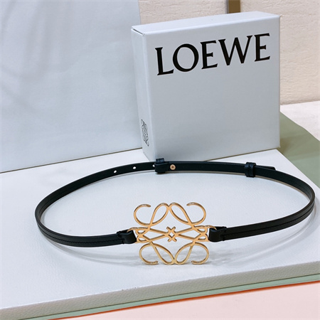 L0ew* belt in calfskin 10mm gold hardware black