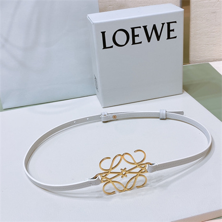 L0ew* belt in calfskin 10mm gold hardware white