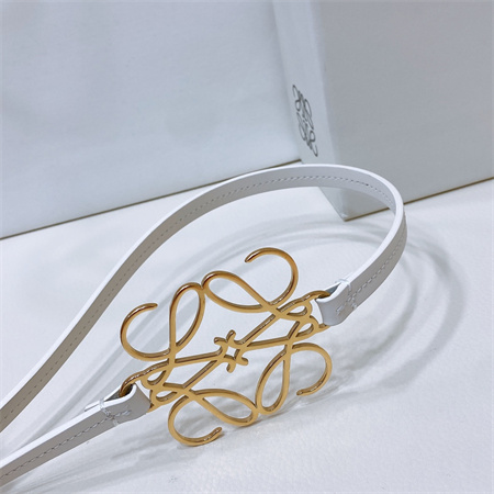 L0ew* belt in calfskin 10mm gold hardware white