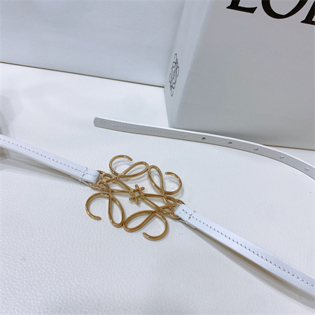 L0ew* belt in calfskin 10mm gold hardware white