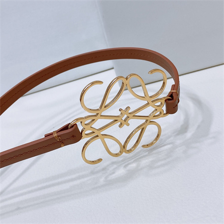 L0ew* belt in calfskin 10mm gold hardware brown