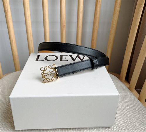 L0ew* belt in smooth calfskin 20mm gold hardware black/brown