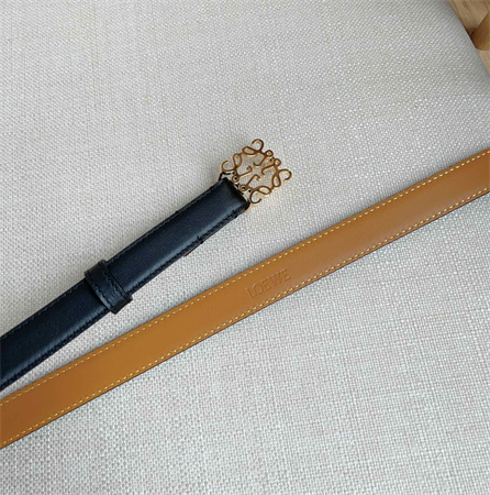 L0ew* belt in smooth calfskin 20mm gold hardware black/brown