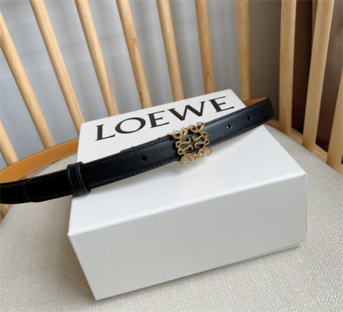 L0ew* belt in smooth calfskin 20mm gold hardware black/brown
