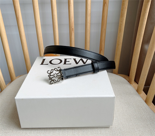 L0ew* belt in smooth calfskin 20mm  silver hardware black/brown