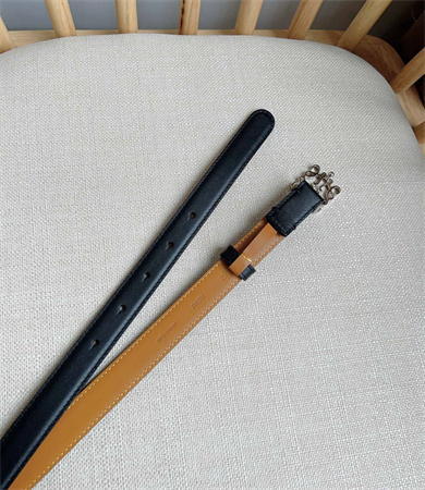 L0ew* belt in smooth calfskin 20mm  silver hardware black/brown