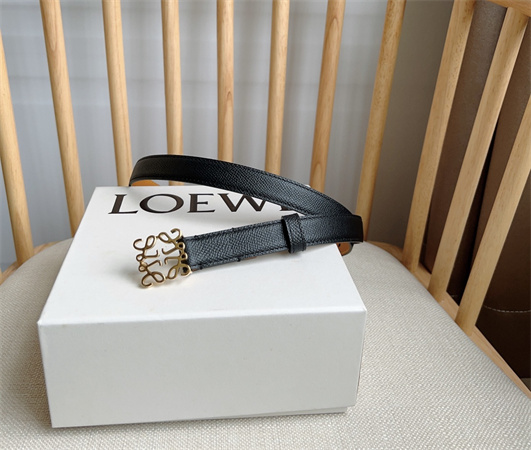 L0ew* belt in grained calfskin 20mm gold hardware black/brown