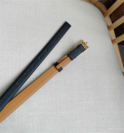 L0ew* belt in grained calfskin 20mm gold hardware black/brown