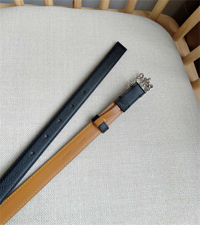 L0ew* belt in grained calfskin 20mm  silver hardware black/brown