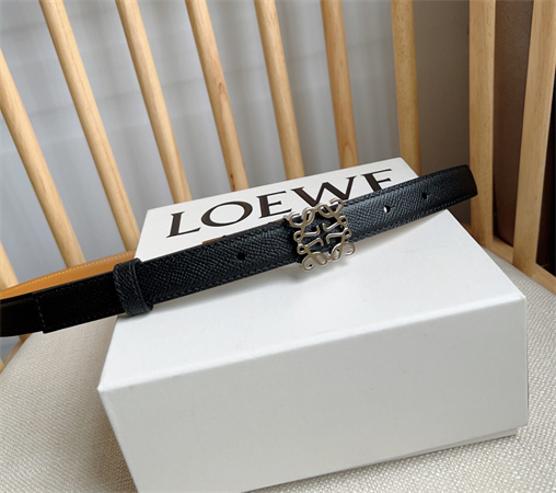L0ew* belt in grained calfskin 20mm  silver hardware black/brown