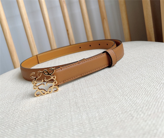 L0ew* belt in calfskin 20mm gold hardware brown