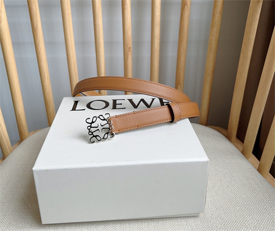 L0ew* belt in calfskin 20mm silver hardware brown