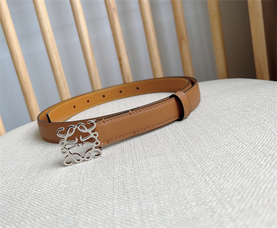 L0ew* belt in calfskin 20mm silver hardware brown