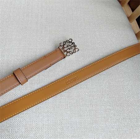 L0ew* belt in calfskin 20mm silver hardware brown