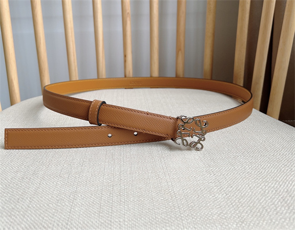 L0ew* belt in calfskin 20mm silver hardware brown