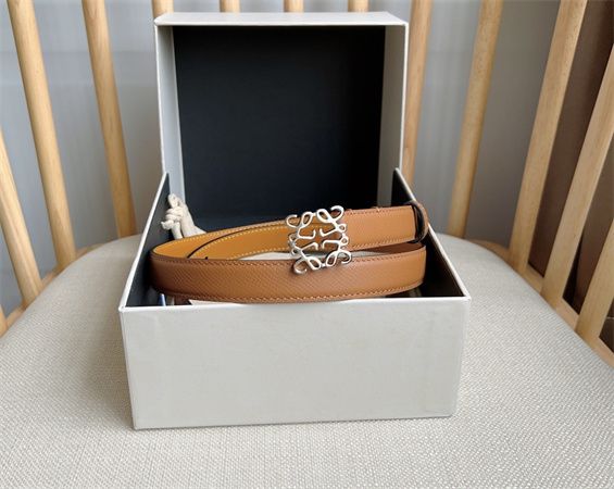 L0ew* belt in calfskin 20mm silver hardware brown