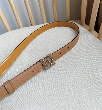 L0ew* belt in calfskin 20mm silver hardware brown