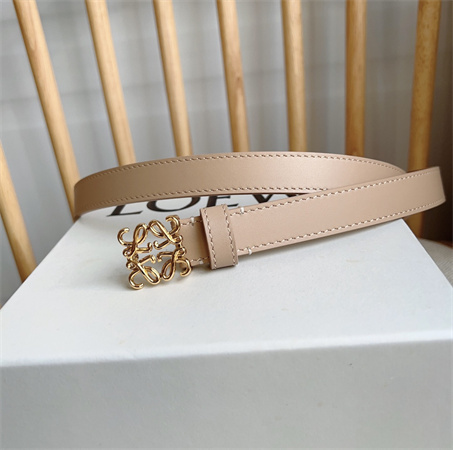 L0ew* belt in smooth calfskin 20mm gold hardware nude pink/brown