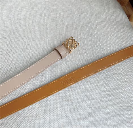 L0ew* belt in smooth calfskin 20mm gold hardware nude pink/brown