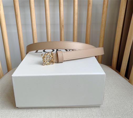 L0ew* belt in smooth calfskin 20mm gold hardware nude pink/brown