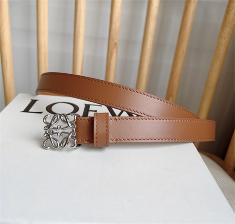 L0ew* belt in smooth calfskin 20mm silver hardware brown