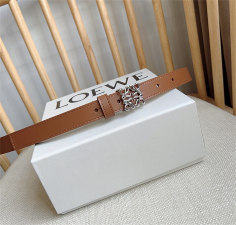 L0ew* belt in smooth calfskin 20mm silver hardware brown