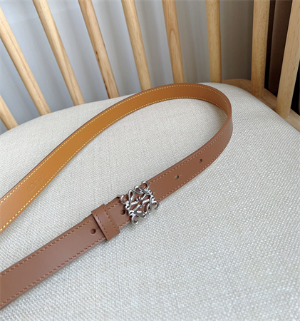 L0ew* belt in smooth calfskin 20mm silver hardware brown