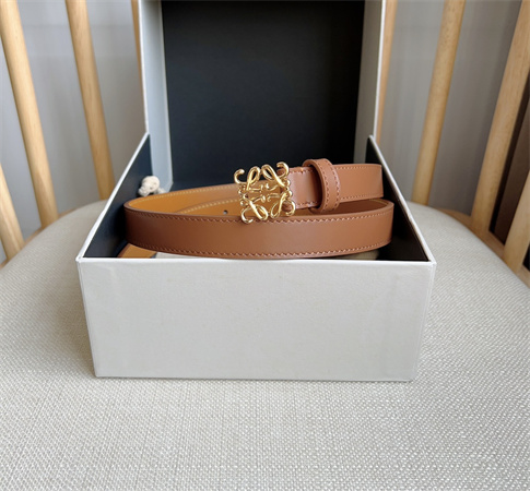 L0ew* belt in smooth calfskin 20mm gold hardware brown