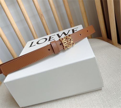 L0ew* belt in smooth calfskin 20mm gold hardware brown