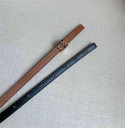 L0ew* belt in calfskin 10mm gold hardware brown/black