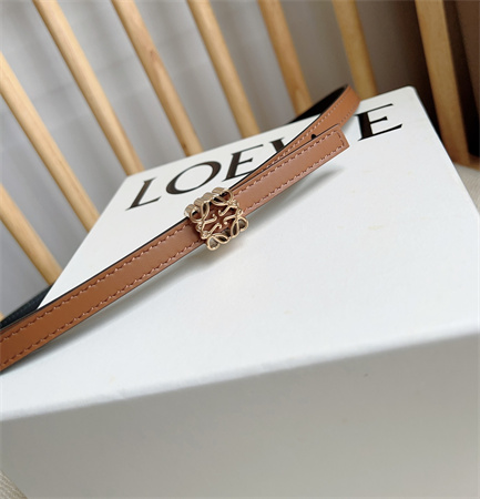 L0ew* belt in calfskin 10mm gold hardware brown/black