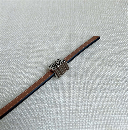 L0ew* belt in calfskin 10mm silver hardware brown/black