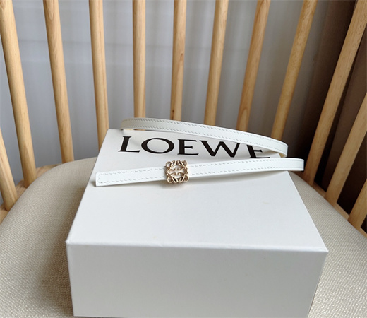 L0ew* belt in calfskin 10mm gold hardware white