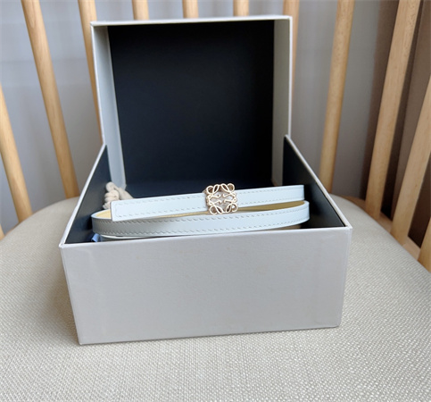 L0ew* belt in calfskin 10mm gold hardware white